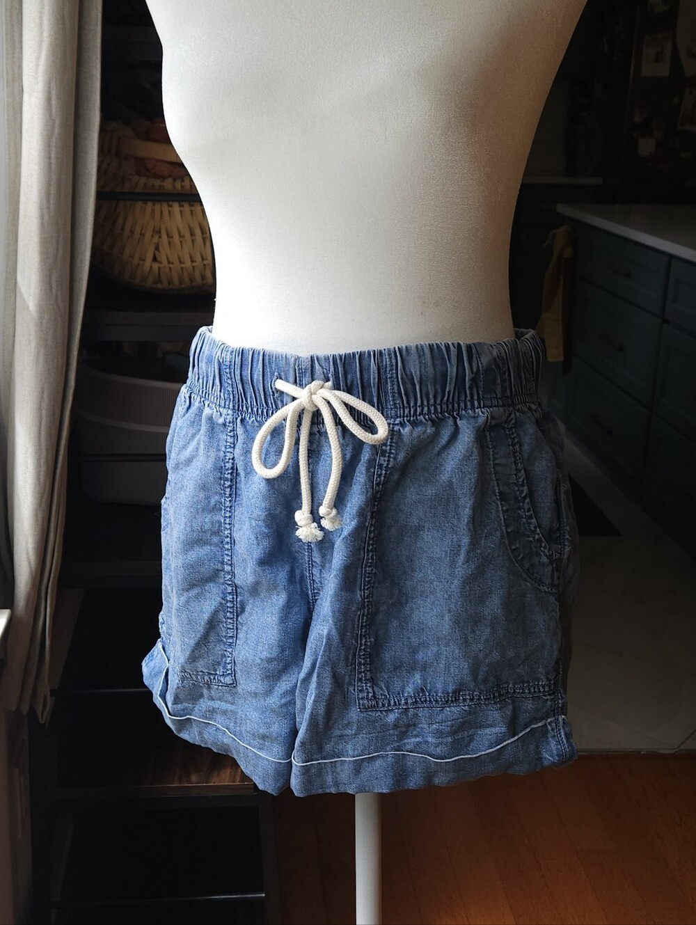 Aerie Boho Cargo Shorts — Blue